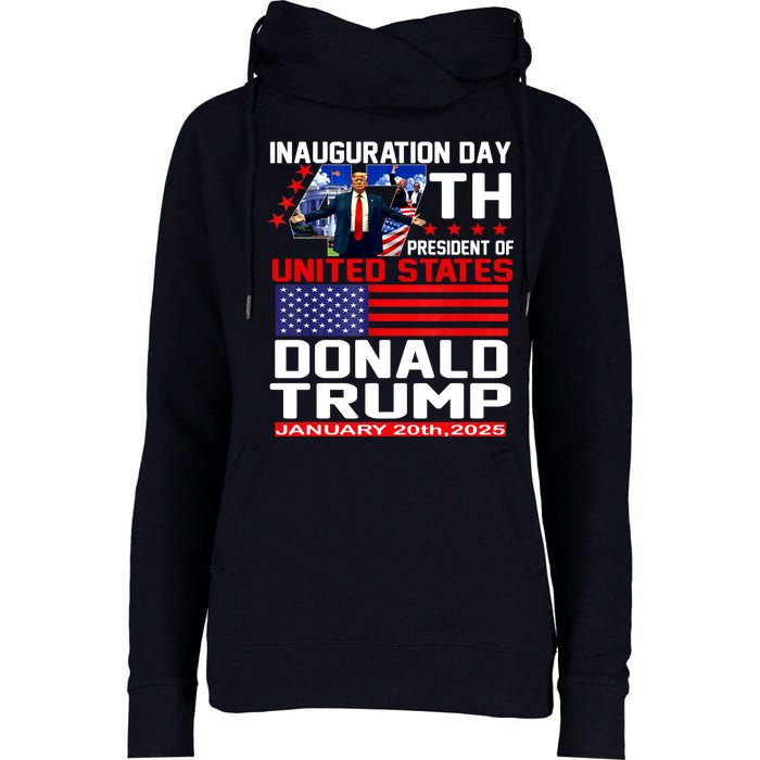 President Donald Trump Inauguration Day 2025 Memorabilia Womens Funnel Neck Pullover Hood