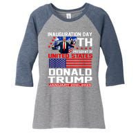 President Donald Trump Inauguration Day 2025 Memorabilia Women's Tri-Blend 3/4-Sleeve Raglan Shirt