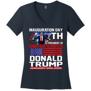 President Donald Trump Inauguration Day 2025 Memorabilia Women's V-Neck T-Shirt