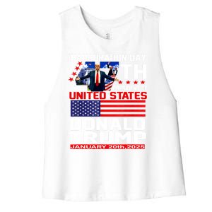 President Donald Trump Inauguration Day 2025 Memorabilia Women's Racerback Cropped Tank