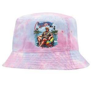 President Donald Trump Chillin Like A Felon Summer 2024 Tie-Dyed Bucket Hat