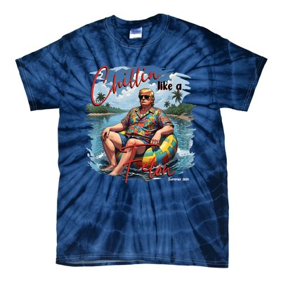 President Donald Trump Chillin Like A Felon Summer 2024 Tie-Dye T-Shirt