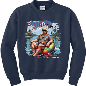 President Donald Trump Chillin Like A Felon Summer 2024 Kids Sweatshirt