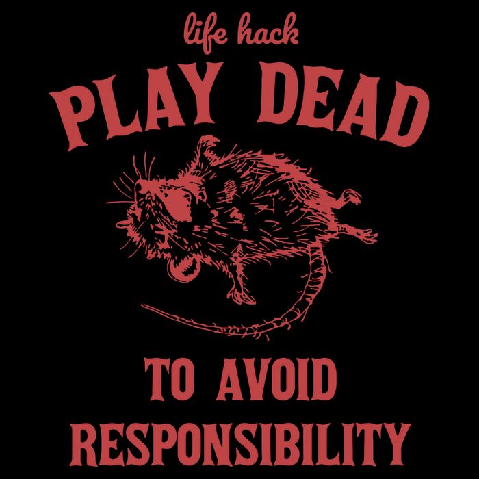 Play Dead To Avoid Responsibility Retro 16oz Travel Tumbler
