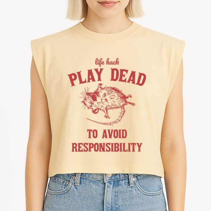 Play Dead To Avoid Responsibility Retro Garment-Dyed Women's Muscle Tee