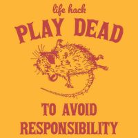 Play Dead To Avoid Responsibility Retro Pom Pom 12in Knit Beanie