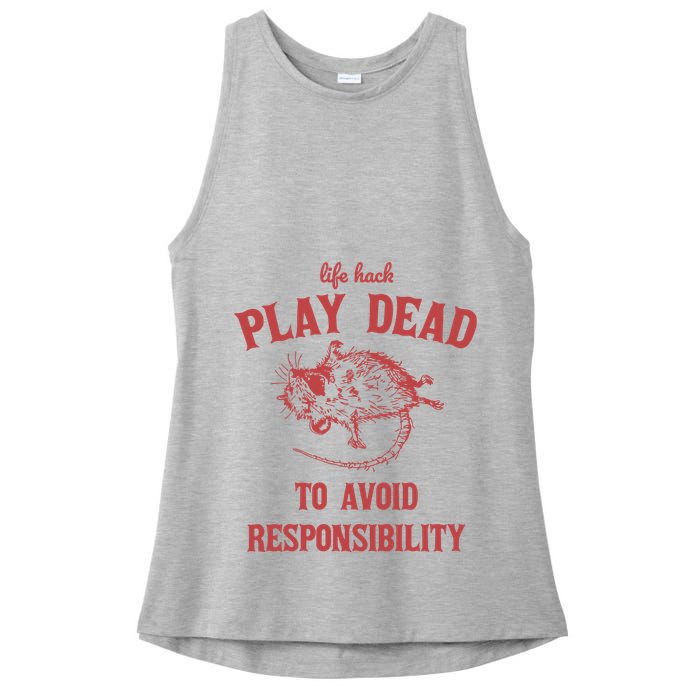 Play Dead To Avoid Responsibility Retro Ladies PosiCharge Tri-Blend Wicking Tank