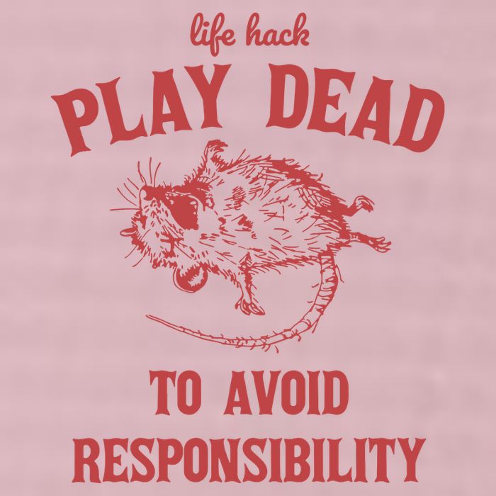 Play Dead To Avoid Responsibility Retro 25L Jumbo Tote