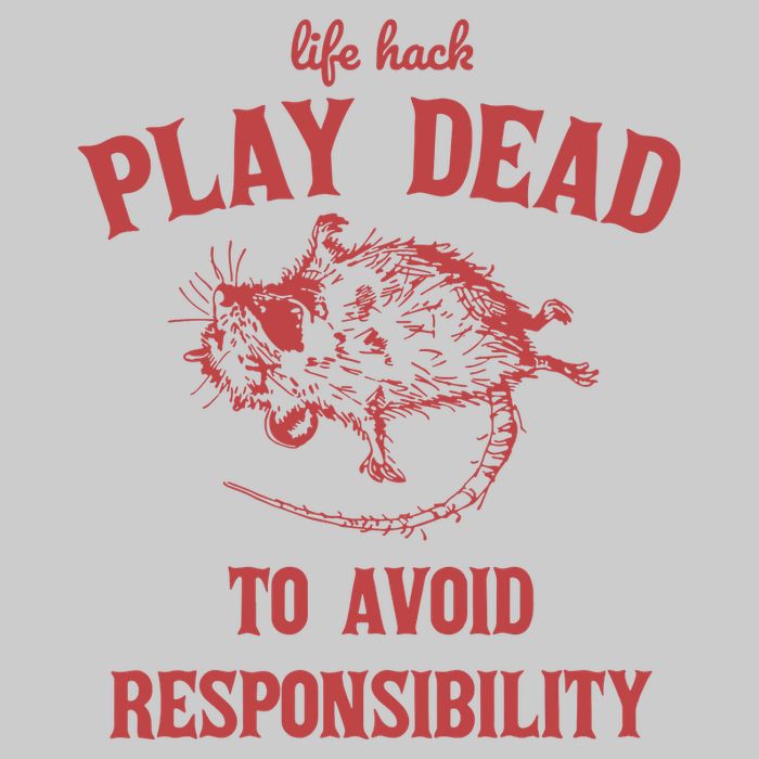 Play Dead To Avoid Responsibility Retro Tie-Dye T-Shirt