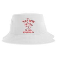 Play Dead To Avoid Responsibility Retro Sustainable Bucket Hat