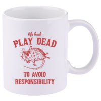 Play Dead To Avoid Responsibility Retro 11oz C Handle Ceramic Mug