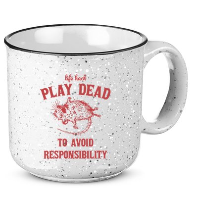 Play Dead To Avoid Responsibility Retro 15oz Campfire Ceramic Mug