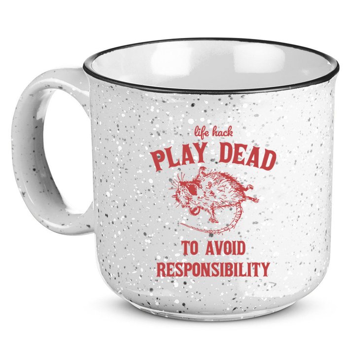Play Dead To Avoid Responsibility Retro 15oz Campfire Ceramic Mug