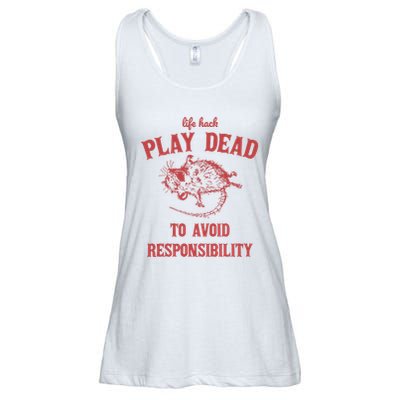 Play Dead To Avoid Responsibility Retro Ladies Essential Flowy Tank