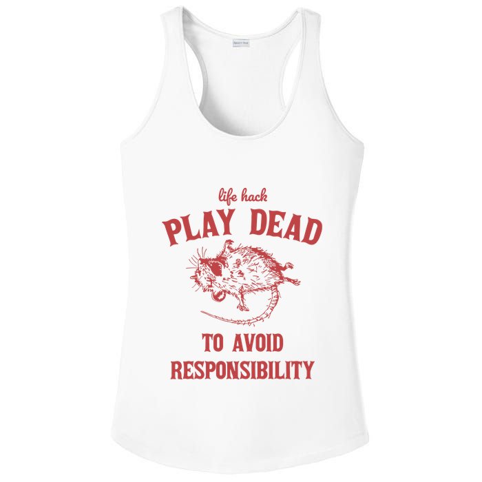 Play Dead To Avoid Responsibility Retro Ladies PosiCharge Competitor Racerback Tank