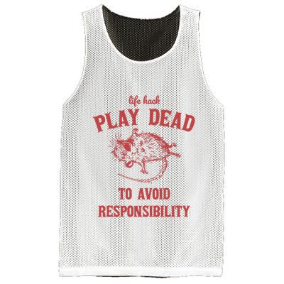 Play Dead To Avoid Responsibility Retro Mesh Reversible Basketball Jersey Tank