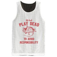 Play Dead To Avoid Responsibility Retro Mesh Reversible Basketball Jersey Tank