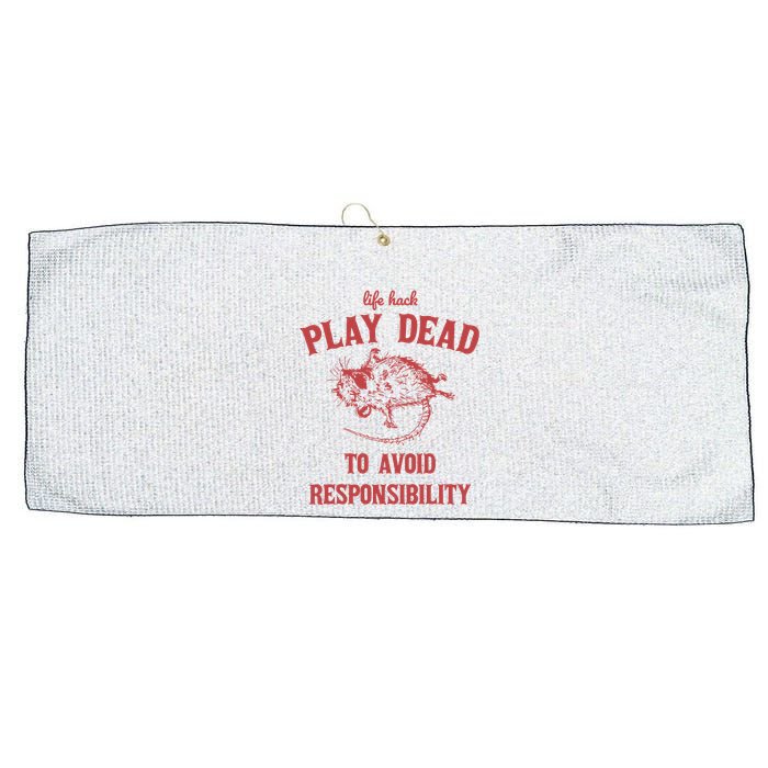 Play Dead To Avoid Responsibility Retro Large Microfiber Waffle Golf Towel