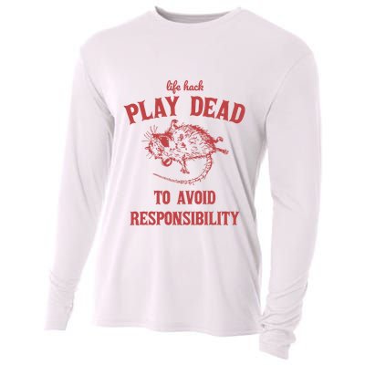 Play Dead To Avoid Responsibility Retro Cooling Performance Long Sleeve Crew