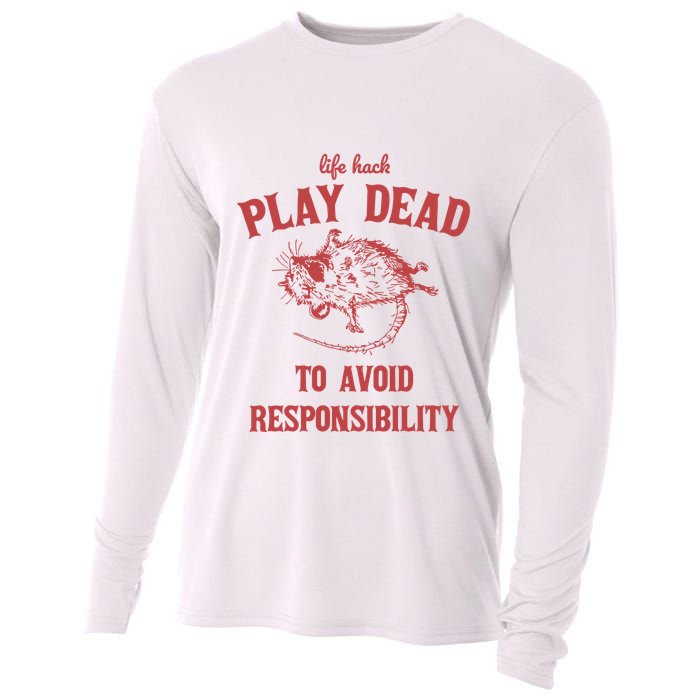 Play Dead To Avoid Responsibility Retro Cooling Performance Long Sleeve Crew