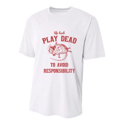 Play Dead To Avoid Responsibility Retro Youth Performance Sprint T-Shirt