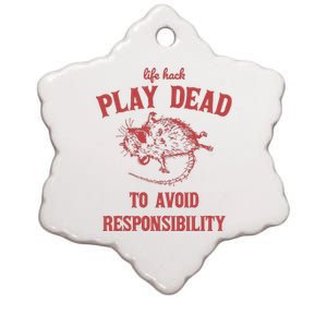 Play Dead To Avoid Responsibility Retro Ceramic Star Ornament