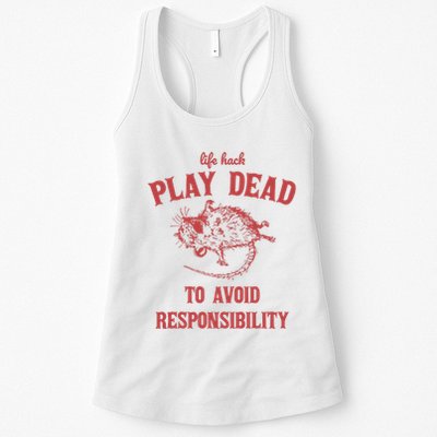 Play Dead To Avoid Responsibility Retro Womens Tank Top