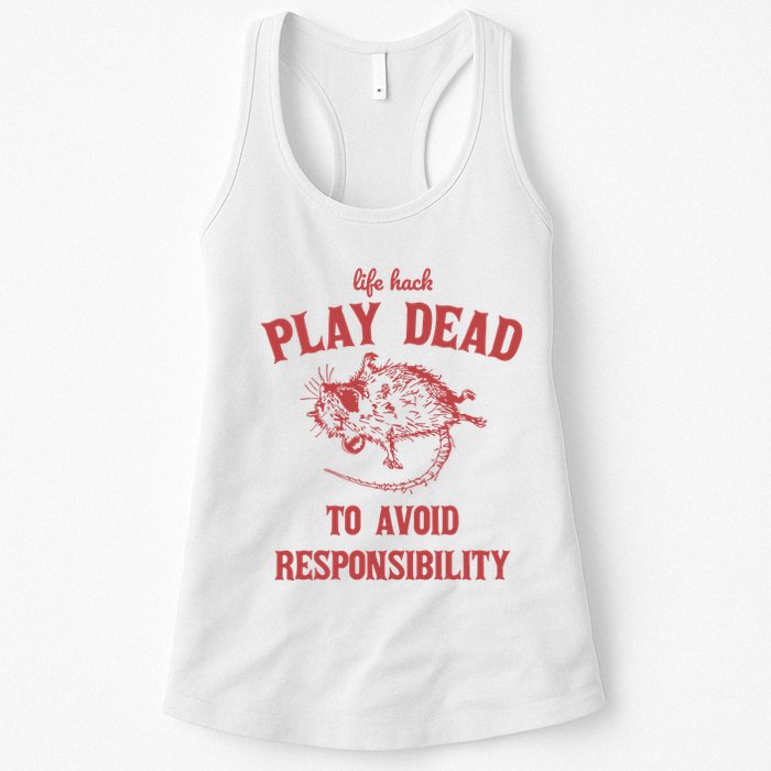 Play Dead To Avoid Responsibility Retro Womens Tank Top
