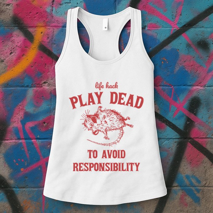 Play Dead To Avoid Responsibility Retro Womens Tank Top