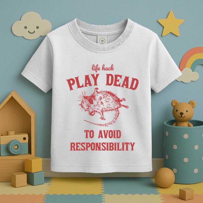 Play Dead To Avoid Responsibility Retro Toddler T-Shirt