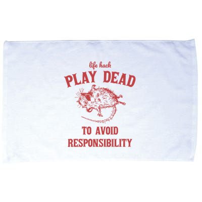 Play Dead To Avoid Responsibility Retro Microfiber Hand Towel