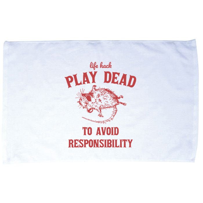 Play Dead To Avoid Responsibility Retro Microfiber Hand Towel