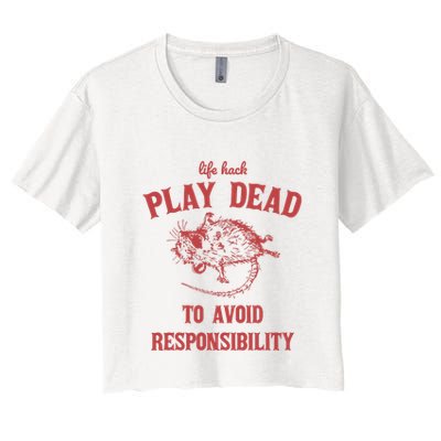Play Dead To Avoid Responsibility Retro Crop Top