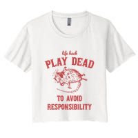 Play Dead To Avoid Responsibility Retro Crop Top