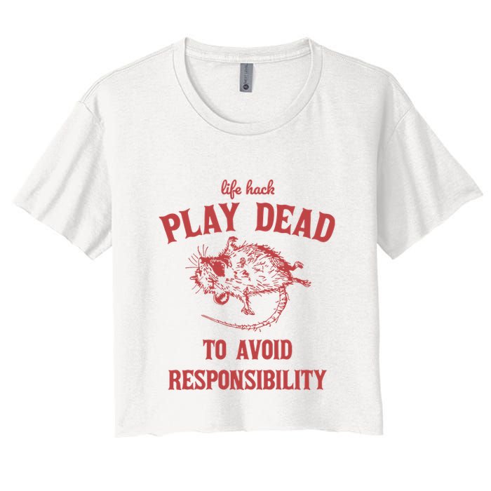 Play Dead To Avoid Responsibility Retro Crop Top