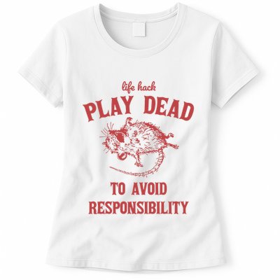 Play Dead To Avoid Responsibility Retro Womens T-Shirt