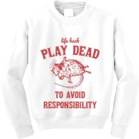 Play Dead To Avoid Responsibility Retro Kids Sweatshirt