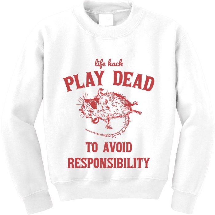 Play Dead To Avoid Responsibility Retro Kids Sweatshirt