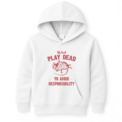 Play Dead To Avoid Responsibility Retro Kids Hoodie