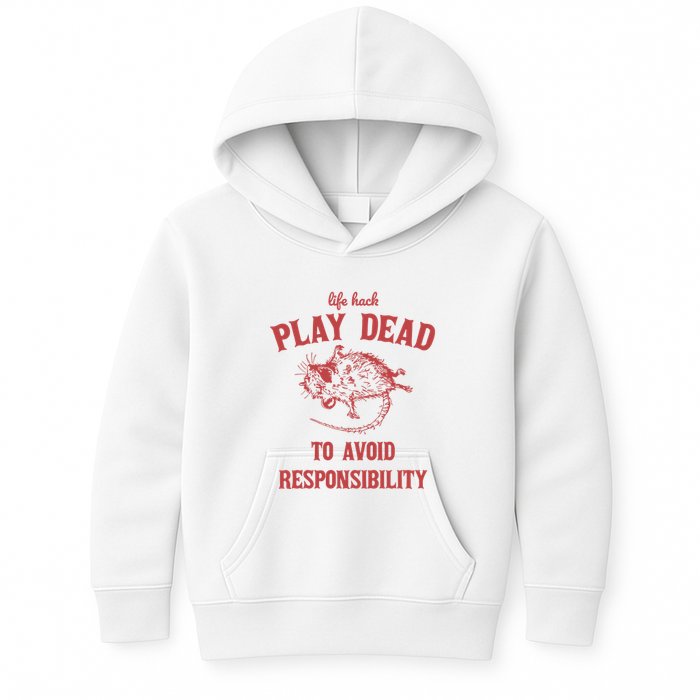Play Dead To Avoid Responsibility Retro Kids Hoodie