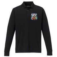 President Donald Trump Retro 80s 90s Graphic Performance Long Sleeve Polo