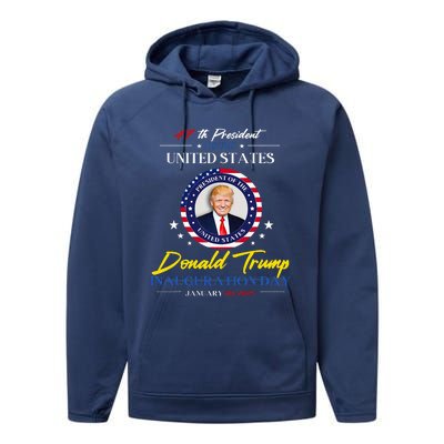 President Donald Trump Inauguration Day 2025 47th President Performance Fleece Hoodie