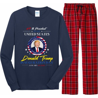 President Donald Trump Inauguration Day 2025 47th President Long Sleeve Pajama Set