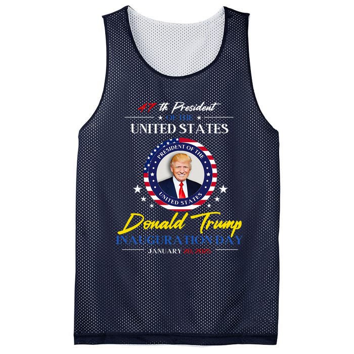 President Donald Trump Inauguration Day 2025 47th President Mesh Reversible Basketball Jersey Tank