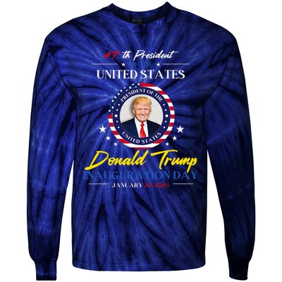 President Donald Trump Inauguration Day 2025 47th President Tie-Dye Long Sleeve Shirt