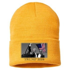 President Donald Trump 2024 Failed Attempt Usa Patriotic Sustainable Knit Beanie