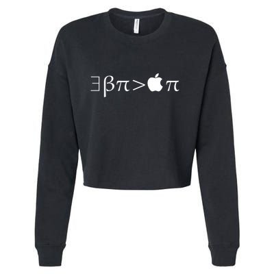Pi Day There Exists Better Pie Greater Than Apple Pie  Pun Gift Cropped Pullover Crew