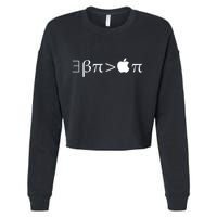 Pi Day There Exists Better Pie Greater Than Apple Pie  Pun Gift Cropped Pullover Crew