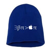 Pi Day There Exists Better Pie Greater Than Apple Pie  Pun Gift Short Acrylic Beanie