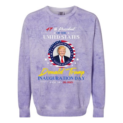 President Donald Trump Inauguration Day 2025 47th President Colorblast Crewneck Sweatshirt